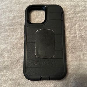 OtterBox - Black Defender Series Pro Hard Shell for Apple iPhone 12 and 13 mini